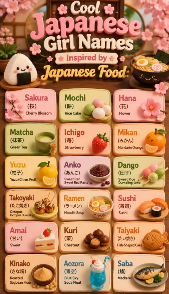 Cool Japanese Girl Names Inspired by Japanese Food