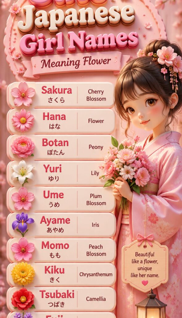 Cute Japanese Girl Names Meaning Flower