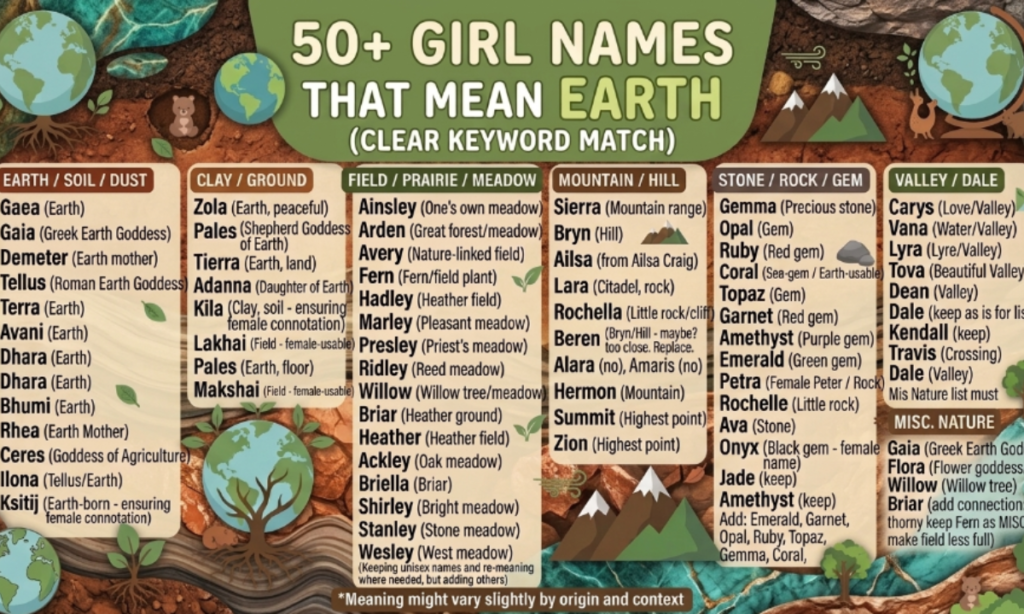 Girl Names That Mean Earth