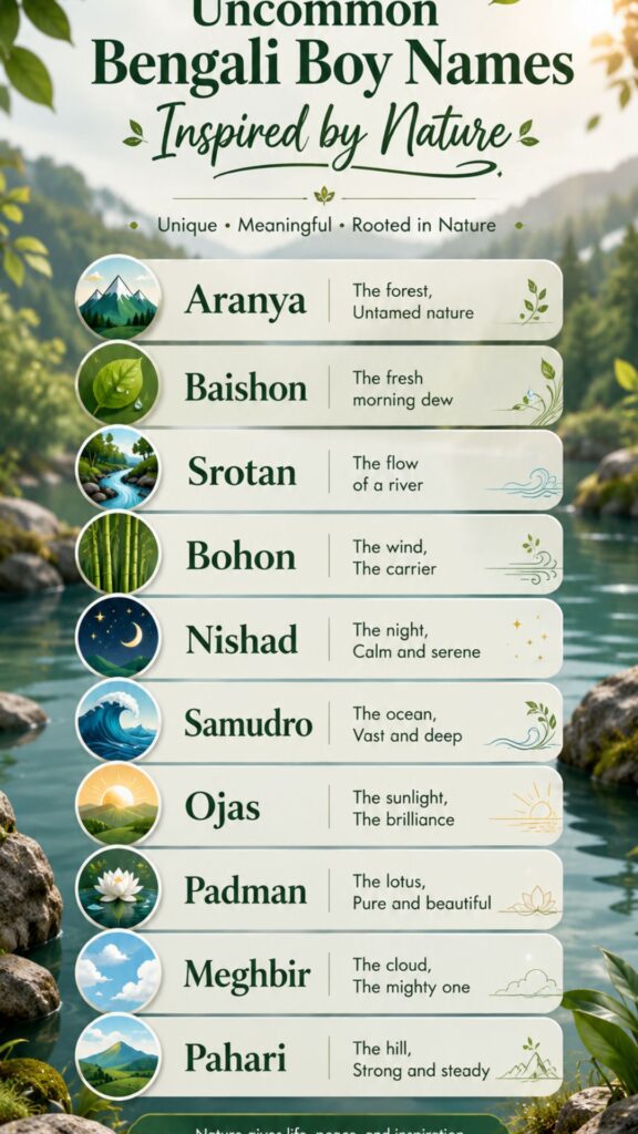Uncommon Bengali Boy Names Inspired by Nature