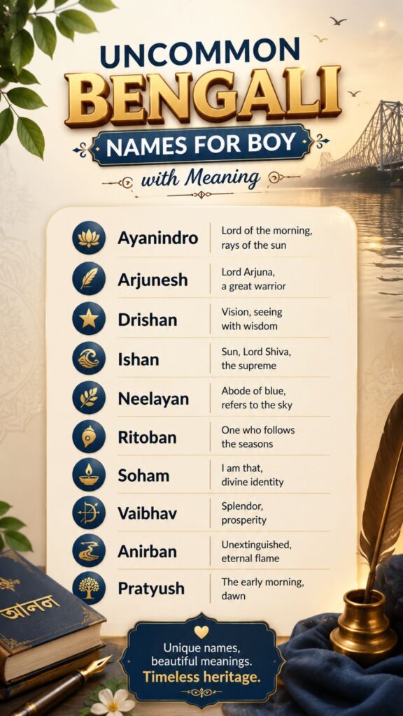 Uncommon Bengali names for boy with meaning