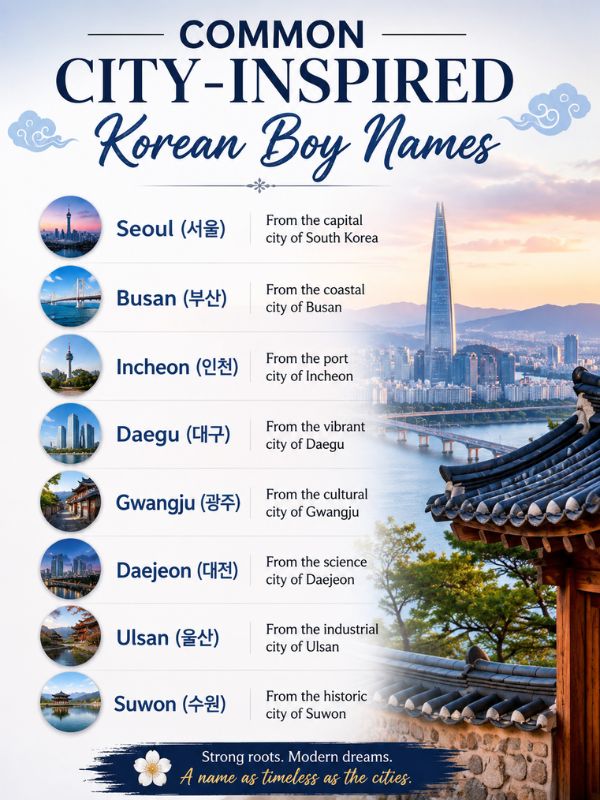 Common City- Inspired Korean Boy Names