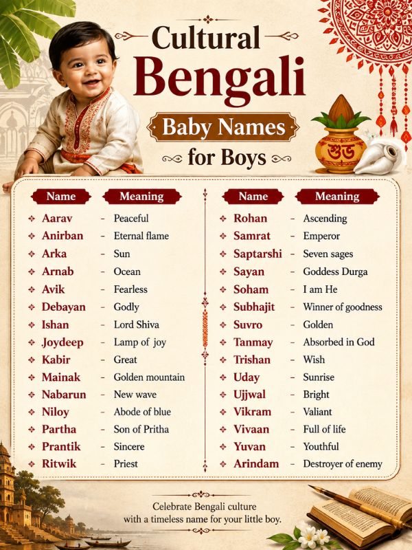 Cultural Bengali Baby Names for Boys