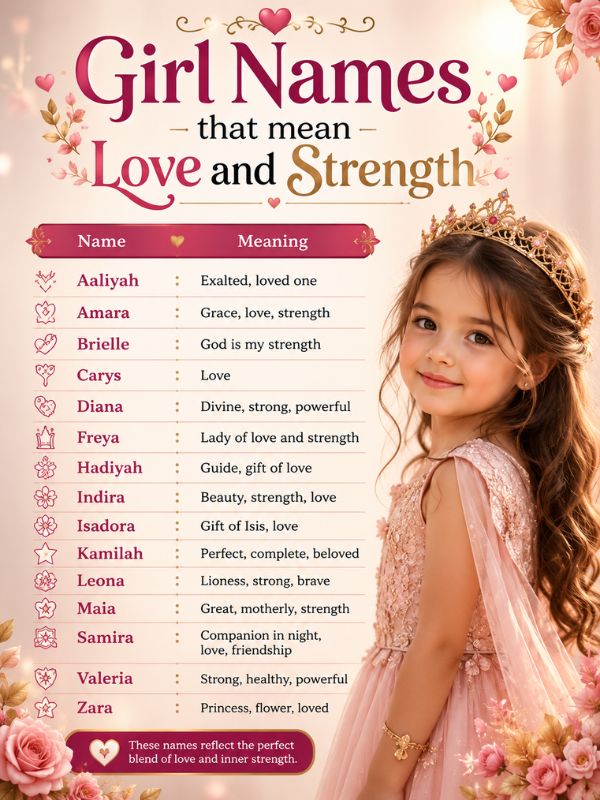 Girl names that mean love and strength