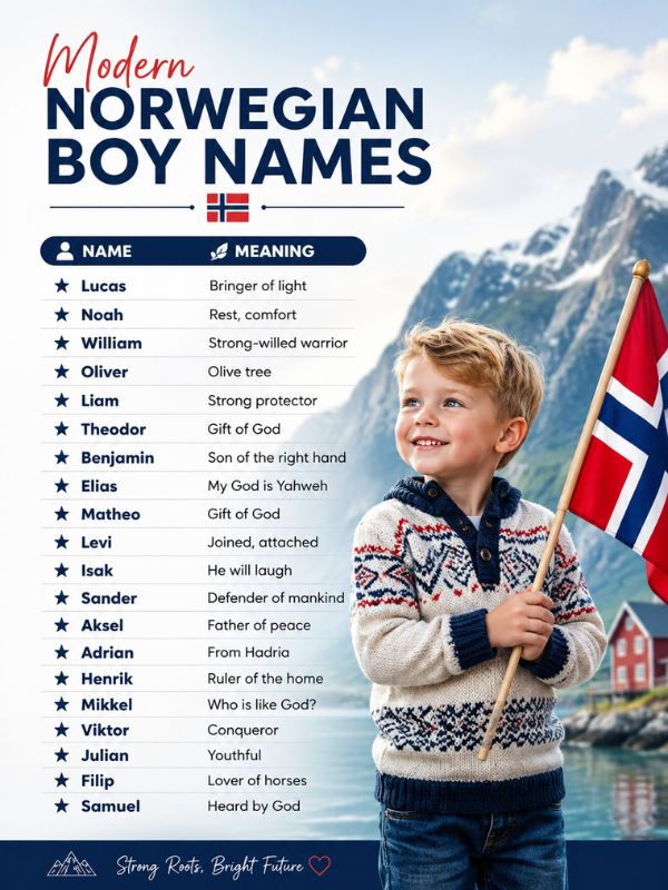 Modern Norwegian boy names