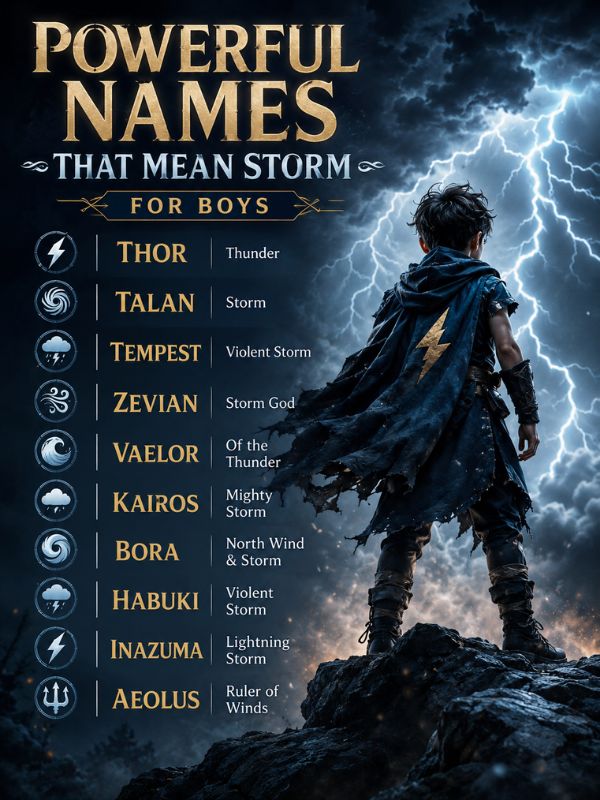 Powerful names that mean storm boy