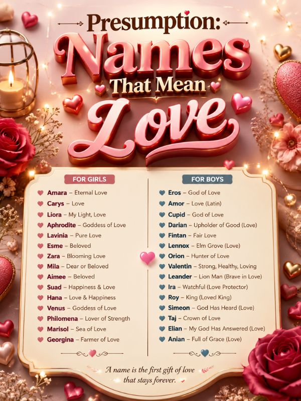 Presumption Names That Mean Love